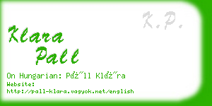 klara pall business card